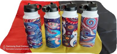 CRAFTY YORGAS Stainless Steel 1 litre Water bottle with lid and straw